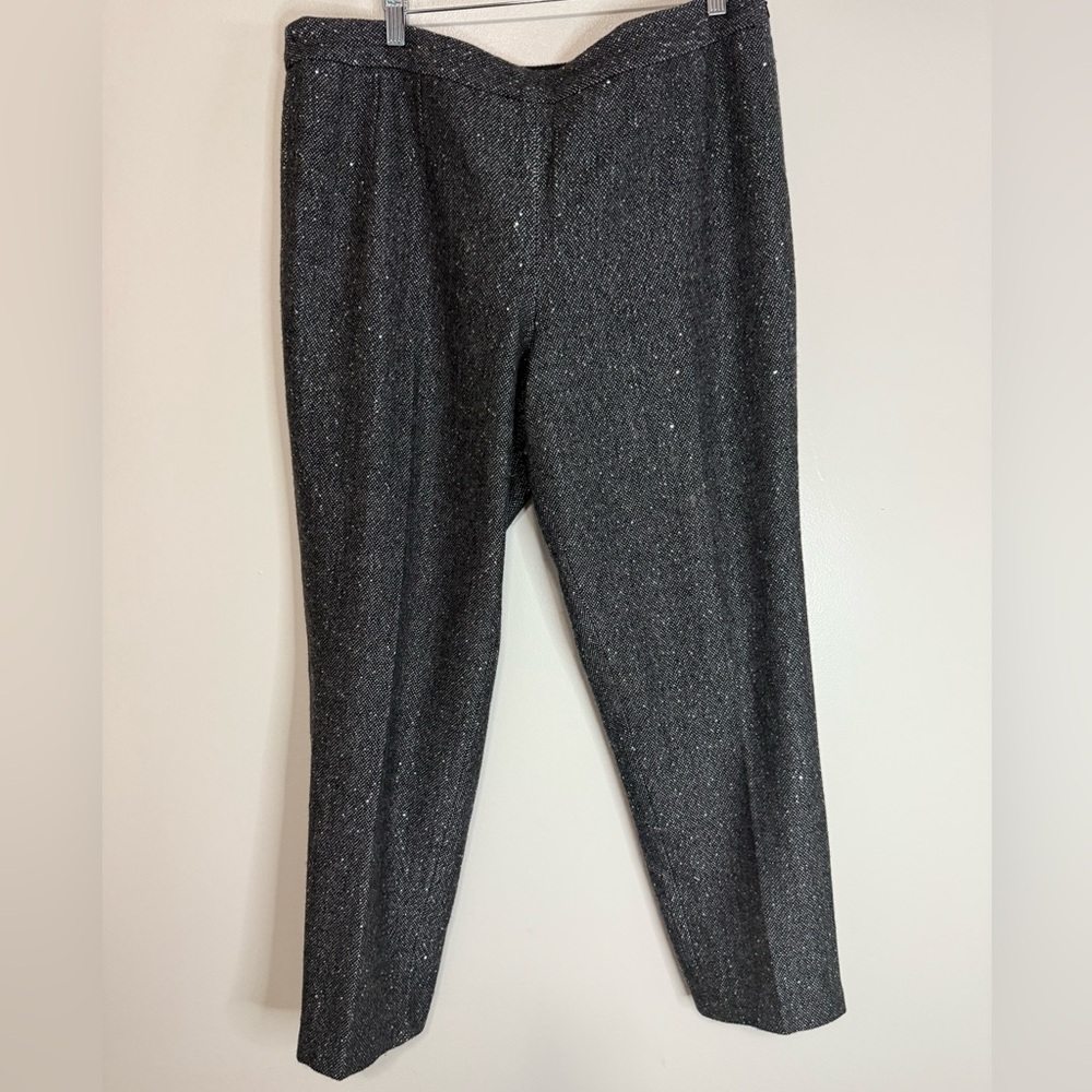 Talbots Dark Gray dress Pants with sequins, lined, side zip, wool blend size 16